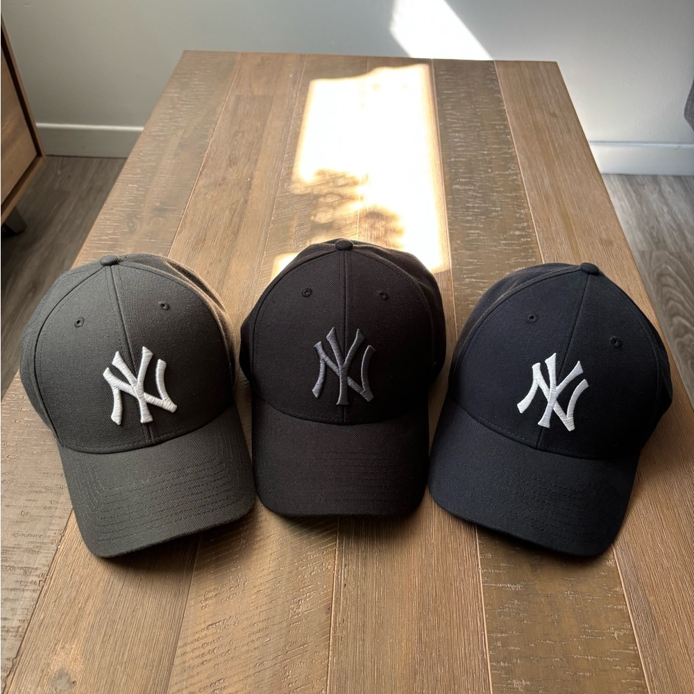 47 Brand - New York Yankees Black, Gray and Navy Hat Bundle